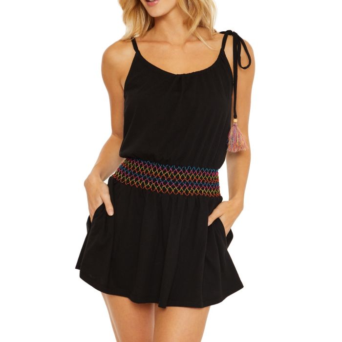 Soluna Sunset Embroidered Cover-Up Dress in Black