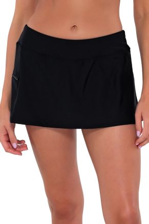 Sporty Swim Skirt, Black