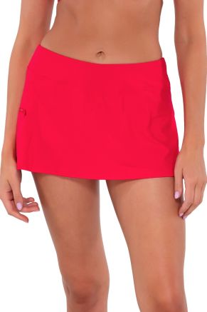 Sporty Swim Skirt, Geranium