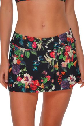 Sporty Swim Skirt, Fleur Noire