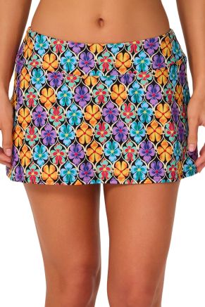 Sporty Swim Skirt, Trellis Blooms