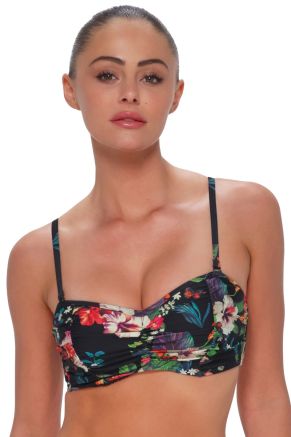 Loretta Bandeau Top, Fleur Noire