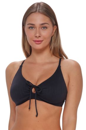Kauai Keyhole Top, Black Seagrass Texture