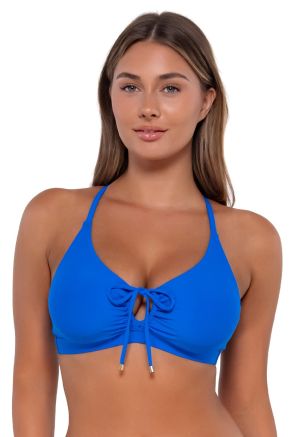 Kauai Keyhole Top, Electric Blue
