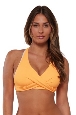 Mirabella Top With Piping, Papaya