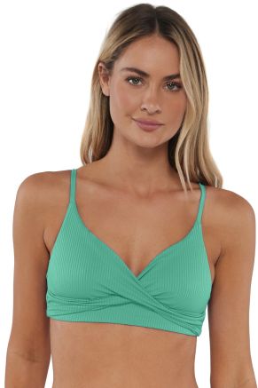 Lyla Bralette, Aqua Mist Sandbar Rib
