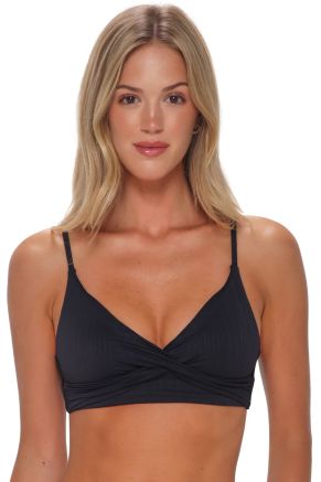 Lyla Bralette, Black Seagrass Texture