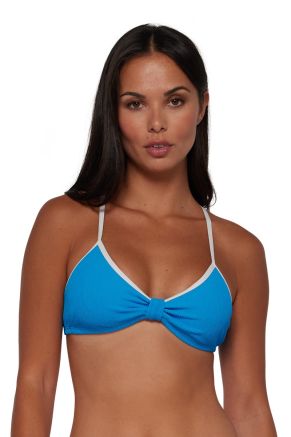 Indie Bralette With Piping, Blueberry