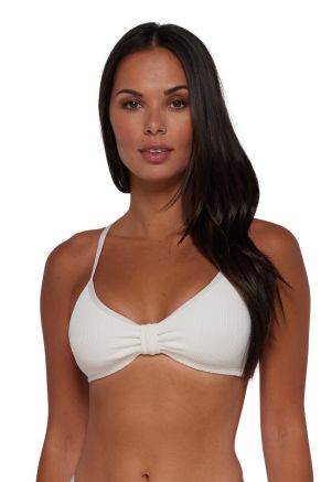 Indie Bralette With Piping, Coconut Sorbet