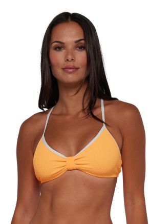 Indie Bralette With Piping, Papaya