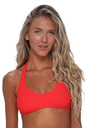 Splash Halter Top, Red Hot Rib