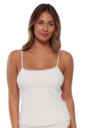 Coralie Tankini With Piping, Coconut Sorbet