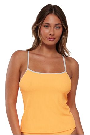 Coralie Tankini With Piping, Papaya