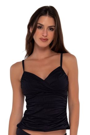 Simone Tankini, Black Seagrass Texture