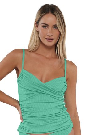 Simone Tankini, Aqua Mist Sandbar Rib