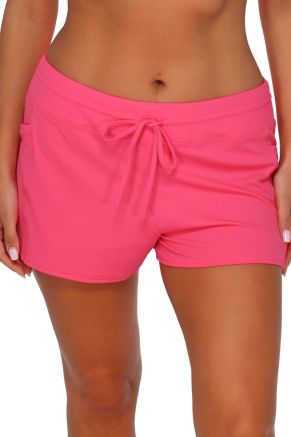 Laguna Swim Short, Posy Pink Crepe
