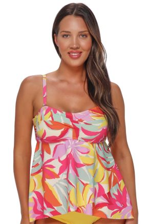 Molly Bandeau Tankini, Tropicolor Crepe