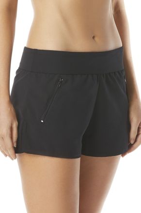 April Woven Beach Short, Paloma Beach Black