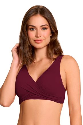 Vera Surplice Bra, Essential Solids Mulberry