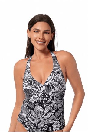 Louise Wrap Tankini, Forest Blast