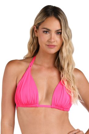 Halter Bra, Island Goddess Bright Pink