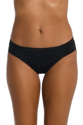 Side Shirred Hipster Bottom, Island Goddess Black