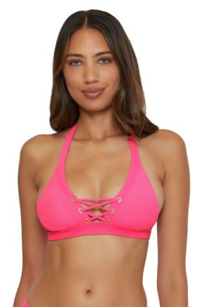 Keira Wide Band Halter, Modern Edge Pink Glo