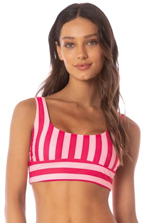 Donna Bralette Top, Apple Stripes