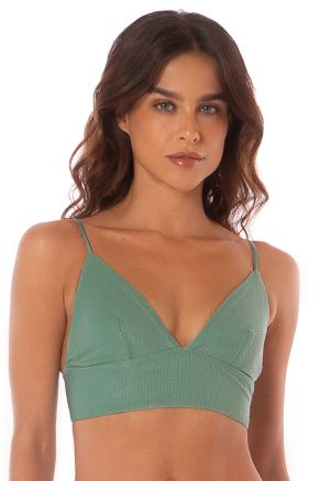 Mirage Long Line Triangle Top, Shamrock Green