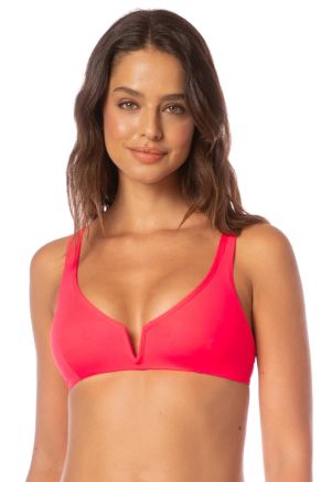 Victoria V-Wire Bralette Top, Coral Crush