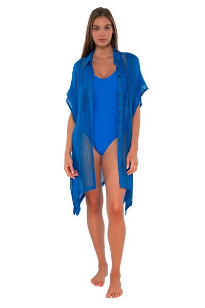 SUNSETS Shore Thing Tunic, Electric Blue