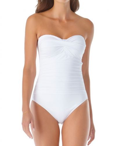 ANNE COLE Bandeau One Piece, Live In Color White